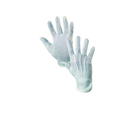 Textilné rukavice MAWA s PVC terčíkmi, biele, veľ. 7