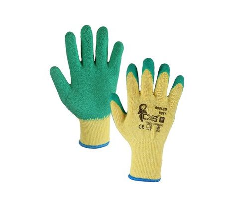 Povrstvené rukavice ROXY žlto-zelené, veľ. 10