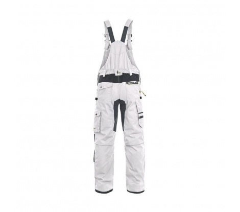 Biele pánske pracovné nohavice na traky CXS Stretch, veľ. 50