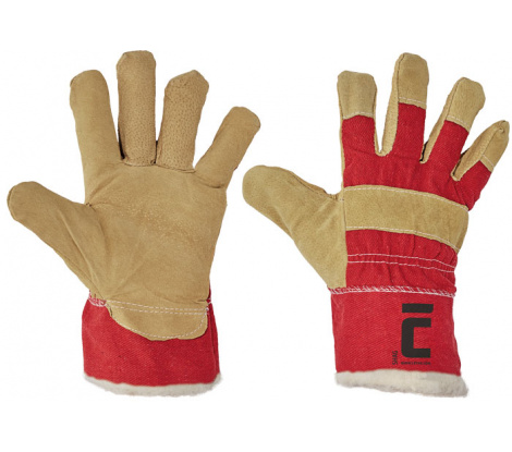SHAG rukavice zimné kombinované žlto-červené - 11