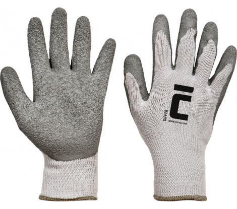 DIPPER rukavice máčané v sivom latexe veľ. 10