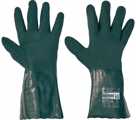 PETREL rukavice PVC zelené veľ. 10