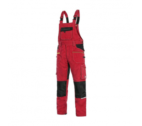 Červené pánske pracovné nohavice na traky CXS Stretch, veľ. 56