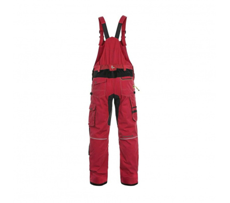 Červené pánske pracovné nohavice na traky CXS Stretch, veľ. 46
