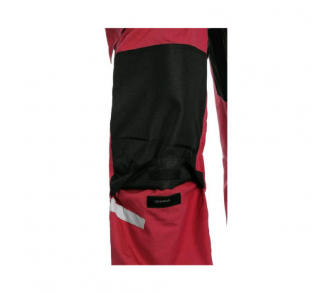 Červené pánske pracovné nohavice na traky CXS Stretch, veľ. 60