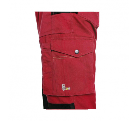 Červené pánske pracovné nohavice na traky CXS Stretch, veľ. 56