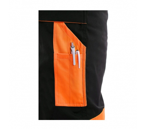 Nohavice na traky CXS SIRIUS BRIGHTON, čierno-oranžové, veľ. 54