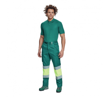 Reflexné nohavice BILBAO HV zeleno-žlté veľ. 54
