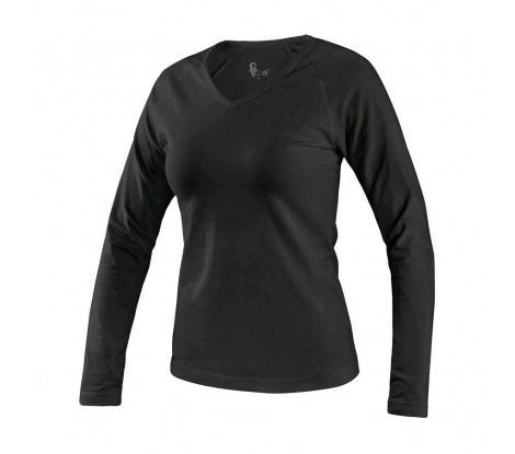 Dámske tričko CXS MARY s dlhým rukávom, čierne veľ. XL
