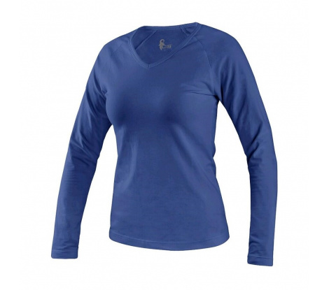 Dámske tričko CXS MARY s dlhým rukávom, stredne modré veľ. XL