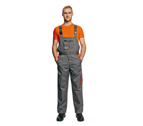Pánske nohavice na traky DESMAN sivo-oranžové, veľ. 52