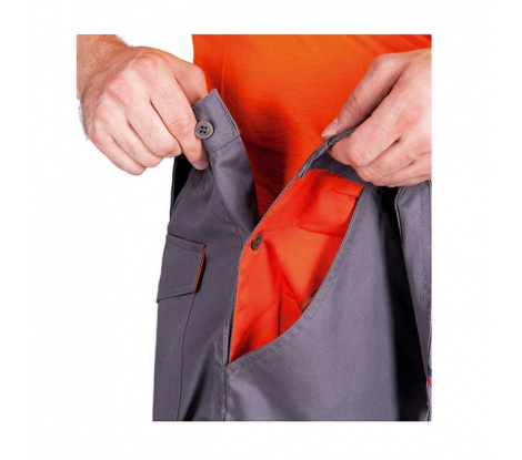 Pánske nohavice na traky DESMAN sivo-oranžové, veľ. 48