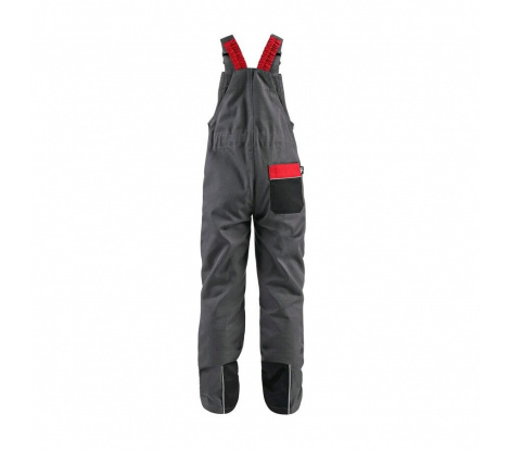 Detské monterkové nohavice CXS PHOENIX CASPER sivo-červené veľ. 140 cm
