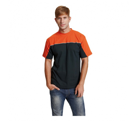 Tričko EMERTON čierno-oranžové, veľ. S