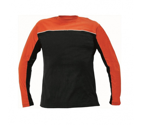 Tričko s dlhým rukávom EMERTON čierno-oranžové, veľ. M