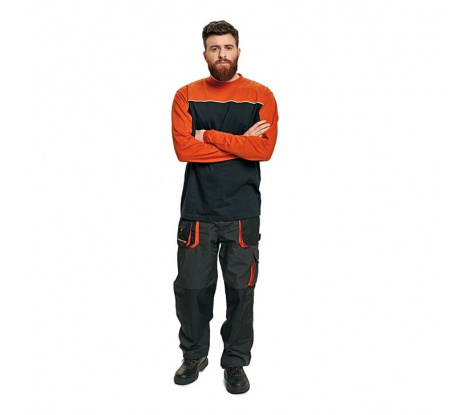 Tričko s dlhým rukávom EMERTON čierno-oranžové, veľ. S