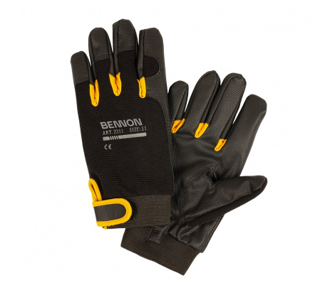 Kombinované zimné pracovné rukavice BNN KALYTOS WTR čierno-žlté veľ. 8