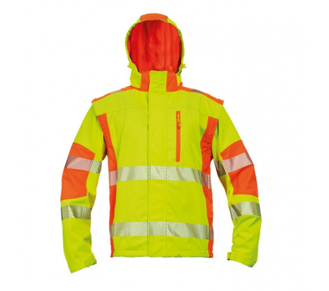Reflexná softshellová bunda LATTON 2v1 žlto-oranžová veľ. M