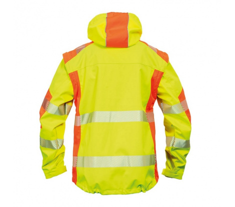 Reflexná softshellová bunda LATTON 2v1 žlto-oranžová veľ. L