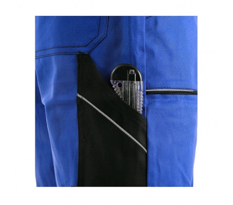 Skrátené pánske nohavice na traky CXS LUXY ROBIN modré, veľ. 58