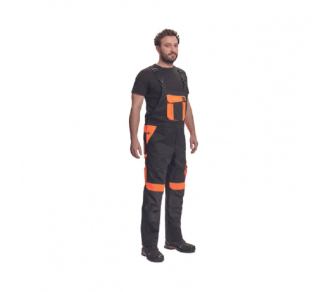 Pánske nohavice na traky MAX VIVO čierno-oranžové veľ. 68