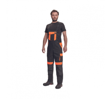 Pánske nohavice na traky MAX VIVO čierno-oranžové veľ. 56