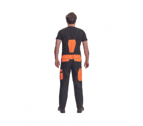 Pánske nohavice na traky MAX VIVO čierno-oranžové veľ. 44
