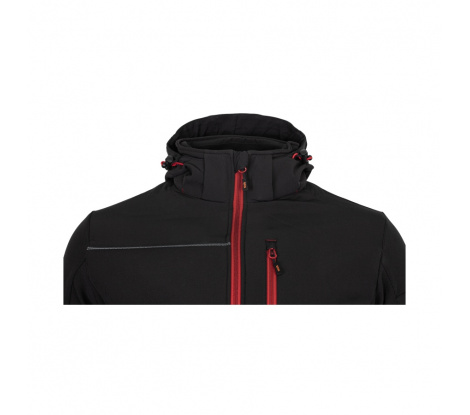 Pánska softshellová bunda RUFUS Jacket black/red veľ. XL