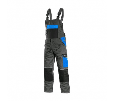 Pánske nohavice na traky CXS PHOENIX CRONOS, šedo-modré, veľ. 56