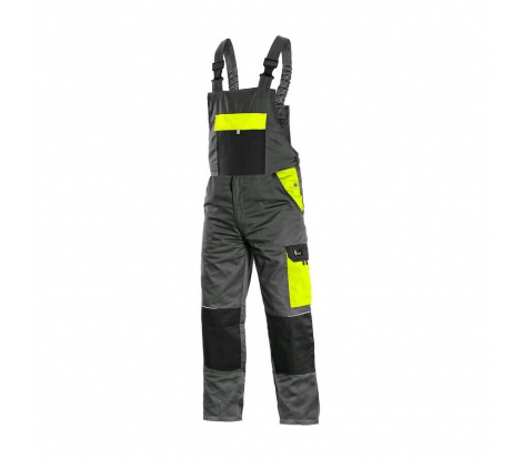 Pánske nohavice na traky CXS PHOENIX CRONOS, šedo-žlté, veľ. 50