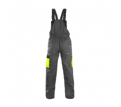 Pánske nohavice na traky CXS PHOENIX CRONOS, šedo-žlté, veľ. 56