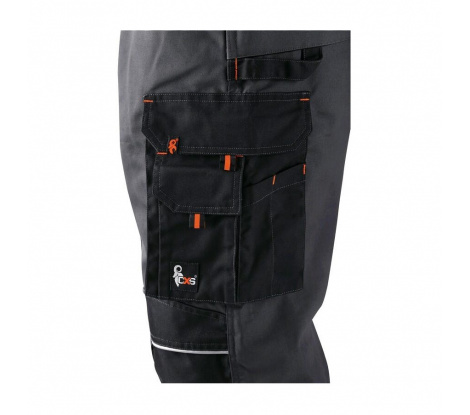 Pánske nohavice na traky CXS SIRIUS TRISTAN, šedo-oranžové, veľ. 50