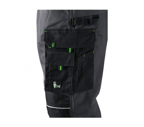 Skrátené pánske nohavice na traky CXS SIRIUS TRISTAN sivo-zelené veľ. 58