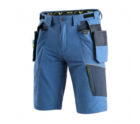 Pánske pracovné šortky CXS NAOS modré s HV doplnkami veľ. 52