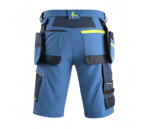 Pánske pracovné šortky CXS NAOS modré s HV doplnkami veľ. 46