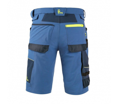 Pánske pracovné šortky CXS NAOS modré s HV doplnkami veľ. 64