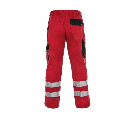Pánske reflexné nohavice CXS LUXY BRIGHT, červeno-čierne, veľ. 56