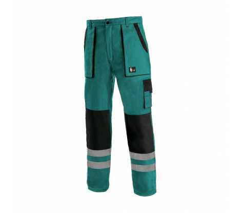 Pánske reflexné nohavice CXS LUXY BRIGHT, zeleno-čierne, veľ. 64