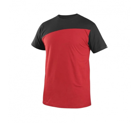 Pánske tričko s krátkym rukávom CXS OLSEN červeno-čierne, veľ. XL