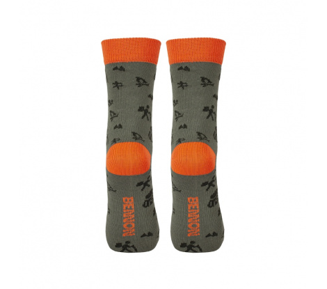 Veselé pracovné ponožky BENNONKY Trek Socks zeleno-oranžové, veľ. 42-44