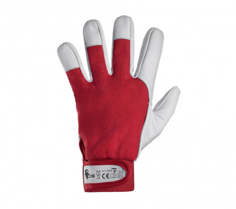 Kombinované rukavice TECHNIK 1020, červeno-biele, veľ. 9