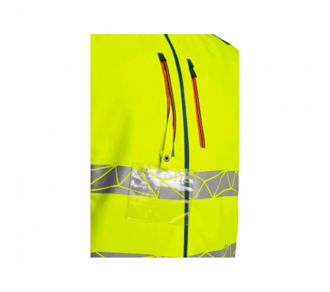 Pánska reflexná softshellová bunda CXS BEDFORD žlto-petrolejová veľ. S