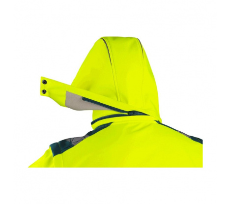 Pánska reflexná softshellová bunda CXS BEDFORD žlto-petrolejová veľ. L