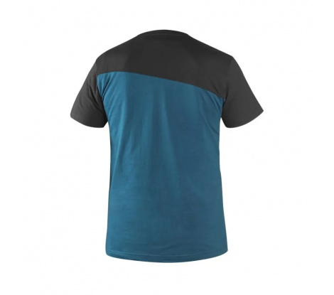 Pánske tričko s krátkym rukávom CXS OLSEN oceľovo modré-čierne, veľ. 2XL