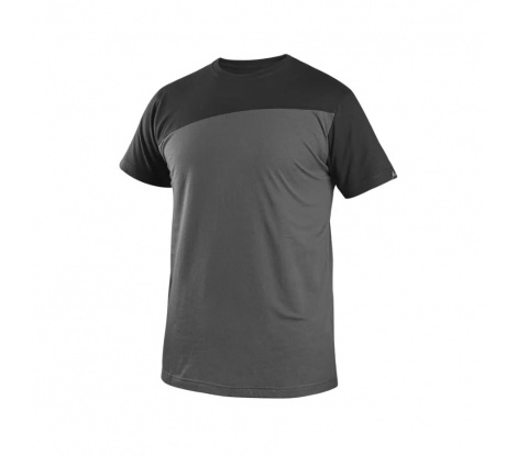 Pánske tričko s krátkym rukávom CXS OLSEN tmavo sivé-čierne, veľ. S