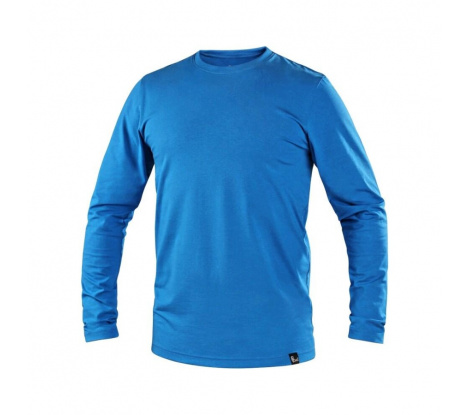Pánske tričko s dlhým rukávom CXS SIMON azúrovo modré veľ. 3XL