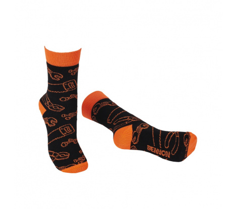 Veselé pracovné ponožky BENNONKY Tool Socks čierno-oranžové, veľ. 39-41