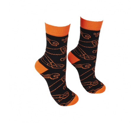 Veselé pracovné ponožky BENNONKY Tool Socks čierno-oranžové, veľ. 48-49