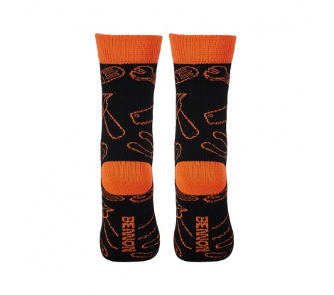 Veselé pracovné ponožky BENNONKY Tool Socks čierno-oranžové, veľ. 48-49