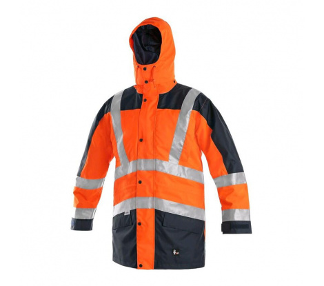 Dlhá reflexná pracovná bunda Cxs London 5v1, oranžovo-modrá veľ. XL